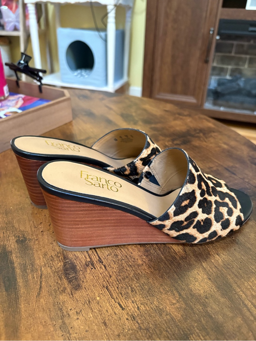 Franco Sarto Leopard Wedges